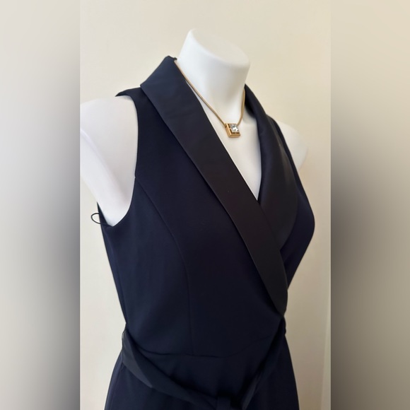 Adrianna Papell  Blue NWT Sleeveless Collard V Neck Fit & Flare Dress Sz 2. - Picture 6 of 16